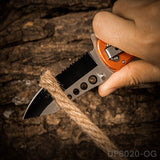 4.5" Closed Folding Pocket Knife Alumina Handle with Rope Cutter and Glass Breaker