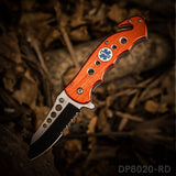 4.5" Closed Folding Pocket Knife Alumina Handle with Rope Cutter and Glass Breaker