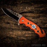4.5" Closed Folding Pocket Knife Alumina Handle with Rope Cutter and Glass Breaker