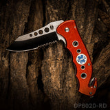 4.5" Closed Folding Pocket Knife Alumina Handle with Rope Cutter and Glass Breaker