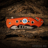 4.5" Closed Folding Pocket Knife Alumina Handle with Rope Cutter and Glass Breaker