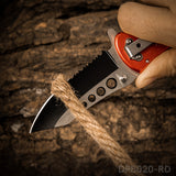 4.5" Closed Folding Pocket Knife Alumina Handle with Rope Cutter and Glass Breaker