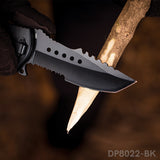 Fashion Colorful Folding Knife Serrated Blade with Safety Finger Grip Handle