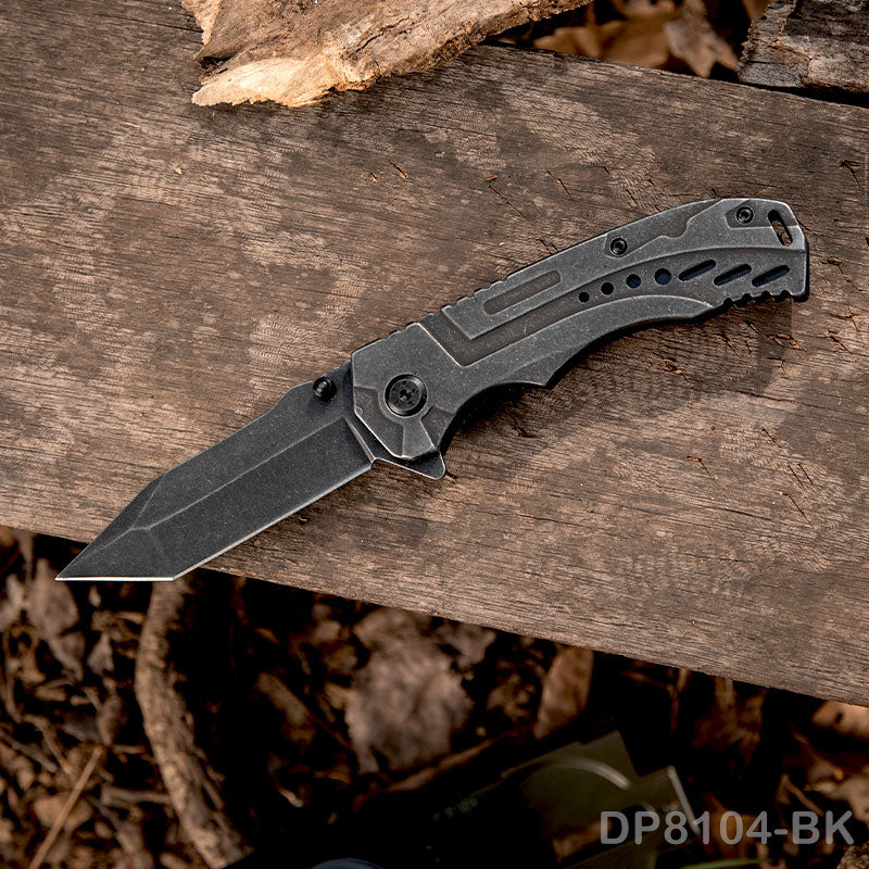 Pocket Folding Knife with Stonewashed Blade and G10 Handle