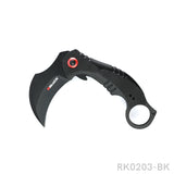 RBLACK Blackened Blade Claw Knife with Red Gasket