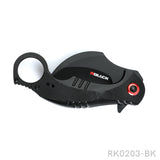 RBLACK Blackened Blade Claw Knife with Red Gasket