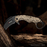 RBLACK Blackened Blade Knife with Aluminum Handle for EDC and Outdoor