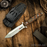 RBLACK Tough Serrated Fixed Blade Knife with Waist Clip Kydex Sheath