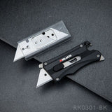 RBLACK Mini Retractable Box Cuttter Utility Knife with 5Pcs Razor Blades