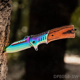 Titanium coated Blade Folding Pocket Knife with Glass Breaker