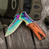 Titanium coated Blade Folding Pocket Knife with Glass Breaker