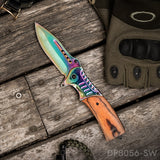 Titanium coated Blade Folding Pocket Knife with Glass Breaker