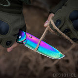 Rainbow Blade Folding Knife with PP7 Sheet Double Sided Grinding