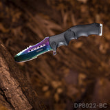 Fashion Colorful Folding Knife Serrated Blade with Safety Finger Grip Handle