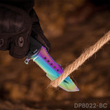 Fashion Colorful Folding Knife Serrated Blade with Safety Finger Grip Handle
