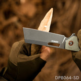 Sheepsfoot Blade Folding Knife with Micarta Handle and Clip for EDC and Survival