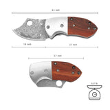 2.75"Folded Small Damascus Steel Blade EDC Pocket Knife