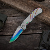 Stainless Steel Folding Knife with Titanium Surface Treatment