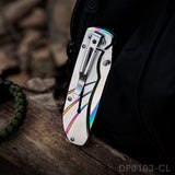 Stainless Steel Folding Knife with Titanium Surface Treatment