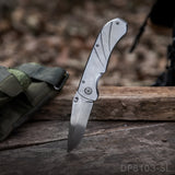 Stainless Steel Folding Knife with Titanium Surface Treatment