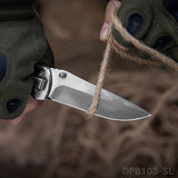 Stainless Steel Folding Knife with Titanium Surface Treatment