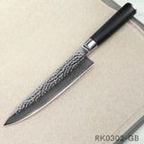RBLACK Hammered Damascus Chef Knife with G10 Handle