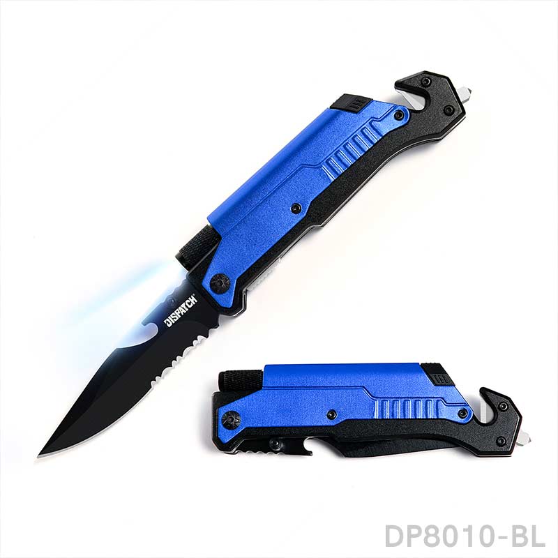 Folding Pocket Knife Multitools with LED Light Seatbelt Cutter and Wi Dispatch Knives