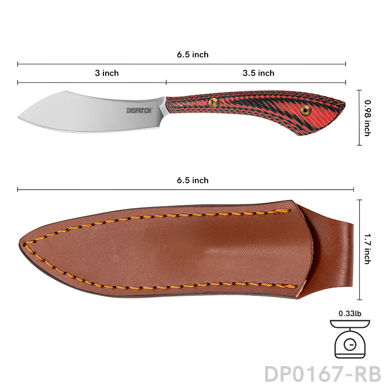 Tactical Fixed D2 Sanding Blade Knife G10 Handle with PU Sheath