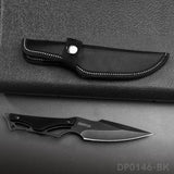 Stonewashed Fixed Blade Knife with Nylon Sheath for Outdoors