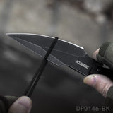 Stonewashed Fixed Blade Knife with Nylon Sheath for Outdoors