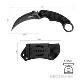 Fixed Blade knife with K-Sheath & G10 Handle for Camping & Hunting