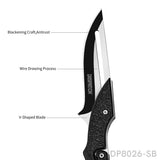 5.8" Black-Oxide Finished Unique Opening Folding Pocket Knife for Outdoor Survival Hunting Camping and Hiking" - Dispatch Outdoor Life