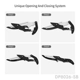 5.8" Black-Oxide Finished Unique Opening Folding Pocket Knife for Outdoor Survival Hunting Camping and Hiking" - Dispatch Outdoor Life