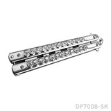 Transformable Pocket Training Balisong Tool with Skull Pattern