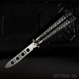 Transformable Pocket Training Balisong Tool with Skull Pattern