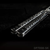 Transformable Pocket Training Balisong Tool with Skull Pattern