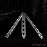 Transformable Pocket Training Balisong Tool with Skull Pattern